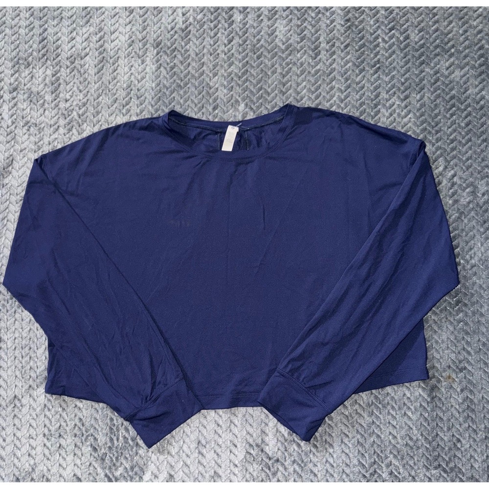 Lululemon Women's Blue Pullover Long Sleeves Crop Top Size 10